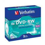 Verbatim DVD+RW, 4x, 4.7GB, 5 tk (43285)