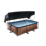 Karkassiga bassein filtri ja katusega Exit Wood 220x150x65 cm, pruun