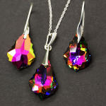 H&otilde;bedast ehtekomplekt naistele DiamondSky "Baroque IV (Vitrail Medium)" Swarovski kristallidega