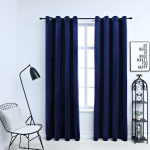 vidaXL pimendavad kardinad r&otilde;ngastega 2 tk, samet, sinine 140 x 245 cm