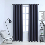 vidaXL pimendavad kardinad metallr&otilde;ngastega 2 tk antratsiit 140x175 cm