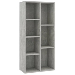 vidaXL raamaturiiul betoonhall 50 x 25 x 106 cm, puitlaastplaat