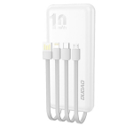 Akupank universaalne toiteplokk 10000 mAh USB kaabliga, C-t&uuml;&uuml;pi USB, Lightning, must (K6Pro-must)