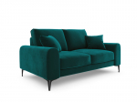 Kahekohaline diivan Mazzini Sofas Madara, veluur, heleroheline/must