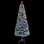 vidaXL kunstkuusk LED-tuledega, valge ja sinine, 210 cm, kiudoptiline