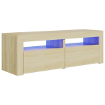 vidaXL telerialus LED-tuledega, Sonoma tamm, 120 x 35 x 40 cm
