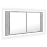vidaXL LED-peeglikapp betoonhall 90x12x45 cm, akr&uuml;&uuml;l