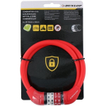 Jalgrattalukk koodiga Dunlop, 1 x 65 cm, punane