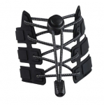 Elastsed &uuml;mmargused kinnituste ja otstega kingapaelad 3 mm 100 cm, v&auml;rv must valgega