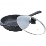 S&uuml;gav pann 28 cm kaanega, graniitkate, 5 mm alumiiniumsulamist