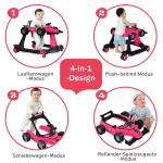 Costway 4 in 1 Baby Walker kokkupandav Baby Walker 73 x 64 x 50,5/53,5/55,5 cm roosa