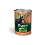 Monge Bwild Dog Mini Adult Chunkies Grain Free teraviljata m&auml;rg toit pardiliha, k&otilde;rvitsa ja suvik&otilde;rvitsaga 400g
