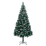 vidaXL kunstkuusk m&auml;nnik&auml;bide ja valge lumega, 240 cm