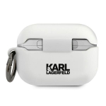Karl Lagerfeld KLACAPSILCHWH AirPods Pro kate valge/valge Silikoonist kate