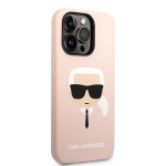Karl Lagerfeld MagSafe Compatible Case Liquid Silicone Karl Head for iPhone 14 Pro Max Pink