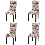 Puidust lillemustriga s&ouml;&ouml;gitoolid vidaXL, 4 tk