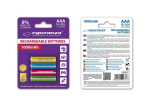 Laetav patarei Esperanza EZA107 Ni-MH AAA 1000MAH x4