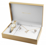 Naiste kinkekomplekt Excellanc - k&auml;ekell, ripatsiga kaelakee ja k&otilde;rvar&otilde;ngad