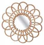BOHO STYLE MIRROR, DIAMETER 46CM, FLOWER SHAPE, NATURAL COLOR
