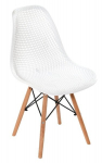 Hugo White Chair, PP, Wooden Legs, Dimensions 46x54x44/82