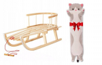 Puidust kelk San-Drew Sanka Kids ja pl&uuml;&uuml;sist padi Cat, 50 cm