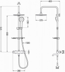 Vanni-du&scaron;i s&uuml;steem termostaadiga Mexen valge