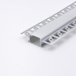 S&uuml;vistatav / tasapinnaline anodeeritud alumiiniumprofiil mattklaasiga 1-2 rida LED-ribasid kipsplaadi jaoks, 3 m x 61 mm x 14 mm