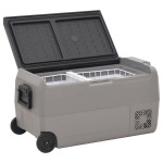 vidaXL rataste ja adapteriga jahutuskast, must ja hall, 60 l, PP & PE