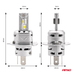 LED esitule pirnid H4 72W X2 Series Canbus MINI AMiO 02972