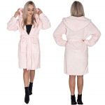 Naiste fliisist hommikumantel kapuutsiga Springos HA7365, suurus S/M, roosa