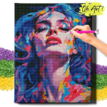 Teemantmosaiik 5D Diamond Painting Oh Art! Siniste juustega t&uuml;druk, 40x50 cm