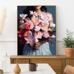 Maalimine numbrite j&auml;rgi Roosa kimp Oh Art! 40x50 cm