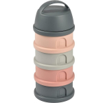 Piimapulbri dosaatori ja suupistekarbi neljaosaline komplekt Beaba, mineral grey/pink