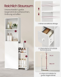 Kapp Songmics, 40 x 18 x 134,4 cm, valge