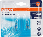 OSRAM HALOPIN HALOGONE PERCECKE SOCKEL, G9 SOCKEL, DIMMABLE, 48 WATS-APSEMENT 60 vatti, soe valge-2800k, 2er Pack