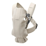 Beebikandja BabyBj&ouml;rn Mini Woven beež/hall, vasts&uuml;ndinule sobiv