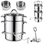 Auru-mahlapress 8-liitrine gaasiinduktsioon roostevabast terasest pott 3in1 puuviljamahlade jaoks