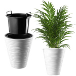 Lillepott Lillepott 35 cm kate lillealusega valge plastik