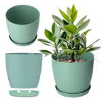 Roheline lillepott taldrikuga 30cm