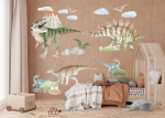 Laste seinakleebised poisile dinosaurused vulkaan suur XXL 120x240