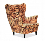 ARI PRINT Skandinaavia k&otilde;rvaklappidega tugitool Family Furniture tiigri triibud oranž