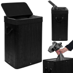 Bambusest pesukorv kaanega Soren 80L, must
