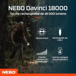 Latern - NEBO - Davinci 18000 - 18000 Luumenit - Laetav - Alumiinium IP67