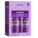 Kollast tooni eemaldav juuksehooldusvahendite komplekt INOAR Speed Blond Duo Kit: &scaron;ampoon 250 ml + juuksepalsam 250 ml