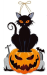 Halloween uksele riputatav kaunistus kass k&otilde;rvits peakivi 7