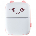 Mini termoetiketiprinter + USB-kaabel cat pink
