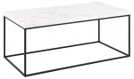 Barossa valge marmoriefektiga kohvilaud 110x55 cm