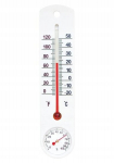 Siseruumide termomeeter koos h&uuml;gromeetriga valge 25 cm