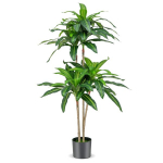 Costway 140 cm kunstlik taim Dracena koos poti ja 92 lehega tehistaim kunstpuu palmiroheline