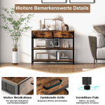 Costway 100 cm konsoollaud 2 riidest sahtliga 3 astme k&uuml;lglaud Rustic Brown